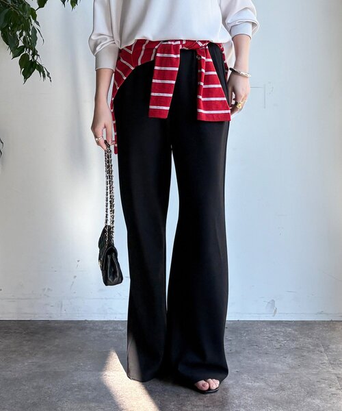 DouDou（ドゥドゥ）の「バイヤスセミフレアパンツ（その他パンツ・レディース・ブラウン/カーキ/ブラック/モスグリーン/ライトベージュ・36/38）」の2枚目の写真