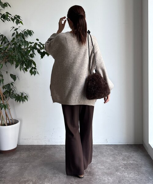 DouDou（ドゥドゥ）の「バイヤスセミフレアパンツ（その他パンツ・レディース・ブラウン/カーキ/ブラック/モスグリーン/ライトベージュ・36/38）」の8枚目の写真