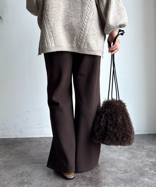 DouDou（ドゥドゥ）の「バイヤスセミフレアパンツ（その他パンツ・レディース・ブラウン/カーキ/ブラック/モスグリーン/ライトベージュ・36/38）」の12枚目の写真