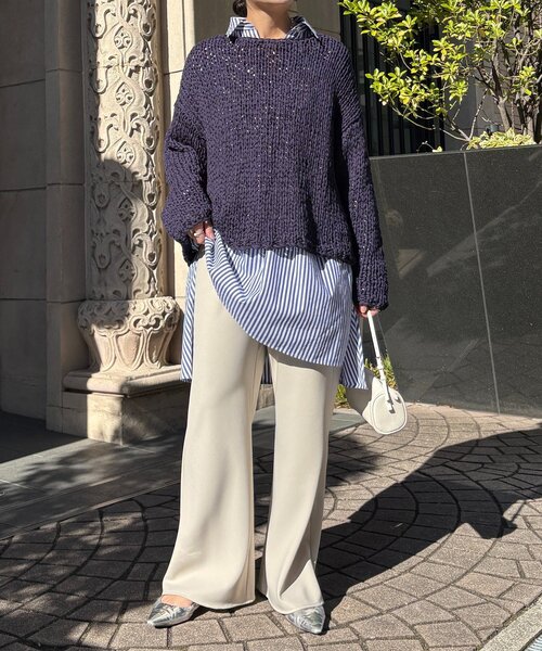 DouDou（ドゥドゥ）の「バイヤスセミフレアパンツ（その他パンツ・レディース・ブラウン/カーキ/ブラック/モスグリーン/ライトベージュ・36/38）」の13枚目の写真