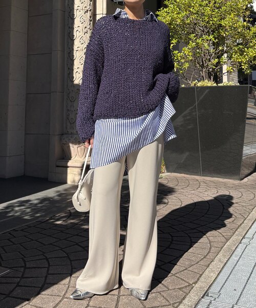 DouDou（ドゥドゥ）の「バイヤスセミフレアパンツ（その他パンツ・レディース・ブラウン/カーキ/ブラック/モスグリーン/ライトベージュ・36/38）」の14枚目の写真