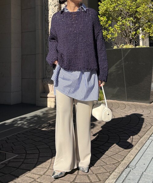 DouDou（ドゥドゥ）の「バイヤスセミフレアパンツ（その他パンツ・レディース・ブラウン/カーキ/ブラック/モスグリーン/ライトベージュ・36/38）」の15枚目の写真