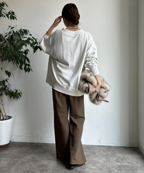 DouDou(ドゥドゥ)の「【MEGU企画サイズ追加!】バイヤスセミフレアパンツ(その他パンツ・レディース・ブラウン/カーキ/ブラック/モスグリーン/ライトベージュ・36/38/34)」の15枚目の写真