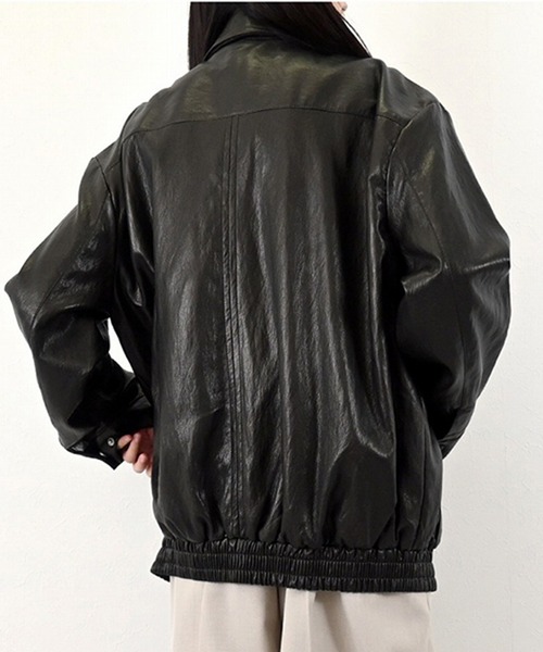 STYLEBLOCK(スタイルブロック)の「グロッシーワッシャーヴィンテージジャケット(その他アウター・レディース・ブラック・M)」の5枚目の写真