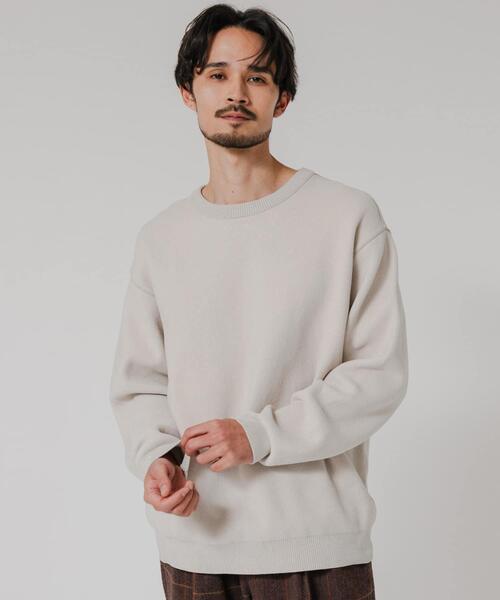 URBAN RESEARCH（アーバンリサーチ）の「モールニットプルオーバー（ニット/セーター・メンズ・アイボリー/グレー/ブラック/グリーン・MEDIUM/LARGE）」の2枚目の写真