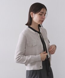 モールニットクルーカーディガン【洗濯機OK】