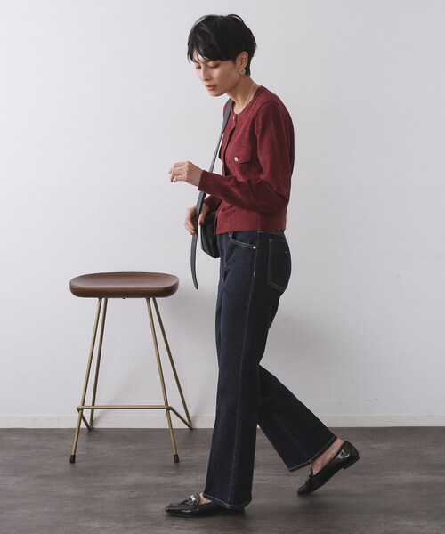 OPAQUE.CLIP（オペークドットクリップ）の「モールニットクルーカーディガン【洗濯機OK】（カーディガン/ボレロ・レディース・ライトグレー/ブラック/ボルドー・40/38/42）」の10枚目の写真