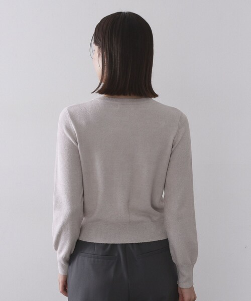 OPAQUE.CLIP（オペークドットクリップ）の「モールニットクルーカーディガン【洗濯機OK】（カーディガン/ボレロ・レディース・ライトグレー/ブラック/ボルドー・40/38/42）」の18枚目の写真