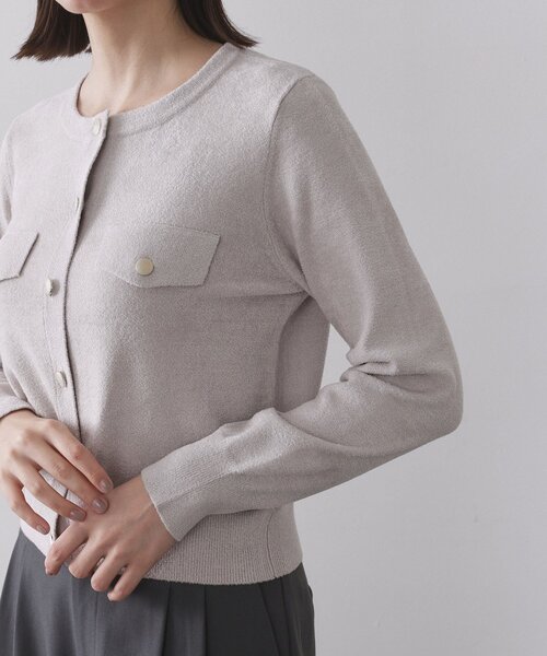 OPAQUE.CLIP（オペークドットクリップ）の「モールニットクルーカーディガン【洗濯機OK】（カーディガン/ボレロ・レディース・ライトグレー/ブラック/ボルドー・40/38/42）」の20枚目の写真