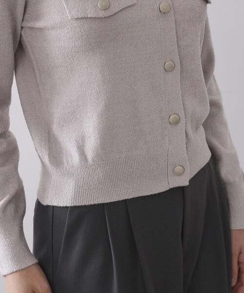 OPAQUE.CLIP（オペークドットクリップ）の「モールニットクルーカーディガン【洗濯機OK】（カーディガン/ボレロ・レディース・ライトグレー/ブラック/ボルドー・40/38/42）」の21枚目の写真