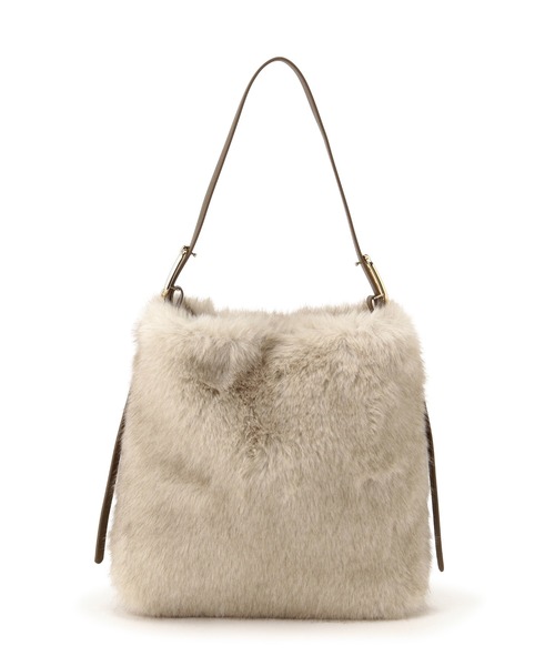 NATURAL BEAUTY BASIC(ナチュラルビューティーベーシック)の「◇【Oggi掲載】フェイクミンクワンショルダーバッグ(ショルダーバッグ・レディース・オフホワイト/キャメル・フリ-)」の3枚目の写真