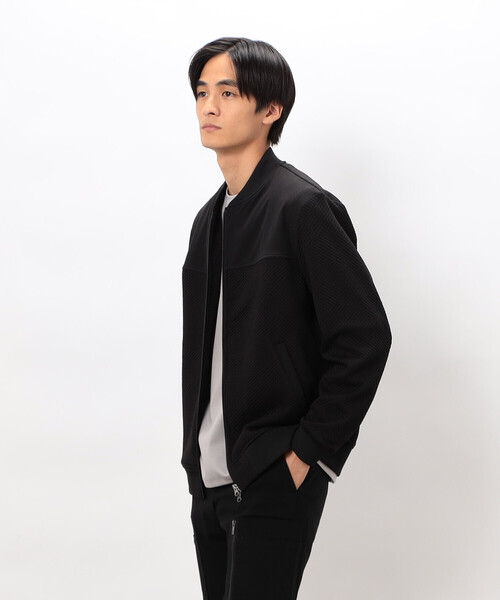 COMME CA ISM(コムサイズム)の「リンクスジャカードダンボール MA-1 ブルゾン(ブルゾン・メンズ・ブラック/チャコール・MEDIUM/LARGE)」の6枚目の写真