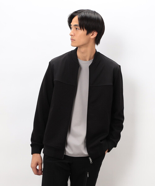 COMME CA ISM(コムサイズム)の「リンクスジャカードダンボール MA-1 ブルゾン(ブルゾン・メンズ・ブラック/チャコール・MEDIUM/LARGE)」の7枚目の写真