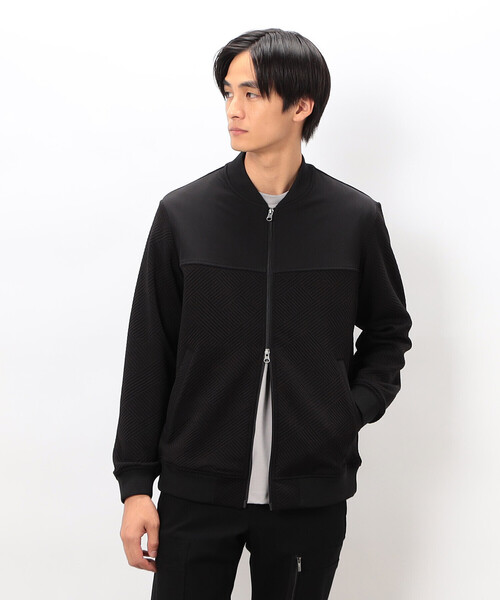 COMME CA ISM(コムサイズム)の「リンクスジャカードダンボール MA-1 ブルゾン(ブルゾン・メンズ・ブラック/チャコール・MEDIUM/LARGE)」の9枚目の写真