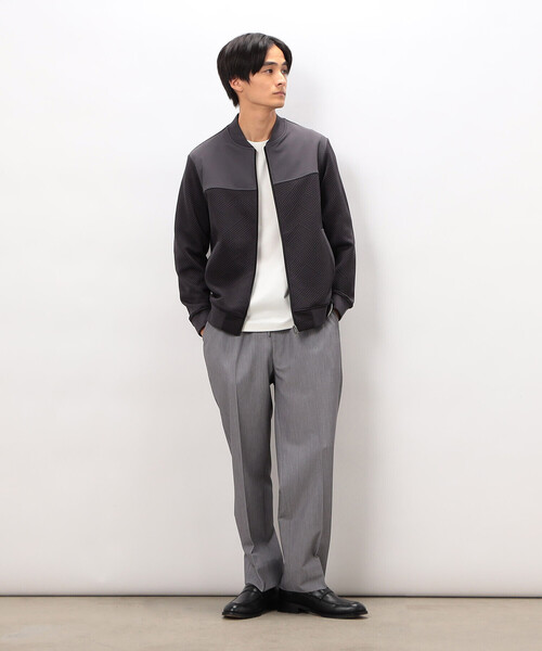 COMME CA ISM(コムサイズム)の「リンクスジャカードダンボール MA-1 ブルゾン(ブルゾン・メンズ・ブラック/チャコール・MEDIUM/LARGE)」の10枚目の写真