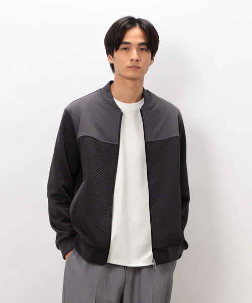 COMME CA ISM(コムサイズム)の「リンクスジャカードダンボール MA-1 ブルゾン(ブルゾン・メンズ・ブラック/チャコール・MEDIUM/LARGE)」の13枚目の写真