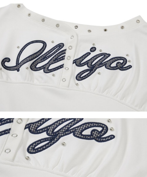 ILLIGO(イリゴ)の「【日本未発売/WEB限定】ILLIGO(イリゴ)/アイレット オフショルダー スウェット/BUTTON EYELET OFF-SHOULDER SWEATSHIRT(スウェット・レディース・チャコールグレー/ホワイト/ブラック・FREE)」の18枚目の写真