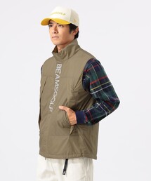 【新品】beams golf 撥水ストレッチオリーブベスト　Lサイズ 新品】beams golf 撥水ストレッチオリーブベスト Lサイズ 新品