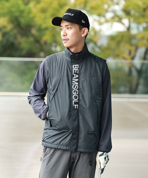 BEAMS GOLF（ビームスゴルフ）の「ORANGE LABEL / パッデッド ベスト（撥水）（ベスト・メンズ・チャコールグレー/ライトグレー/ベージュ・MEDIUM/LARGE/SMALL/X-LARGE）」の19枚目の写真