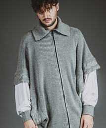 NO ID.（ノーアイディ）の「【NO ID.】Docking Knit Dolman Zip Blouson / ドッキング ニット ドルマン ジップ ブルゾン（ブルゾン）」