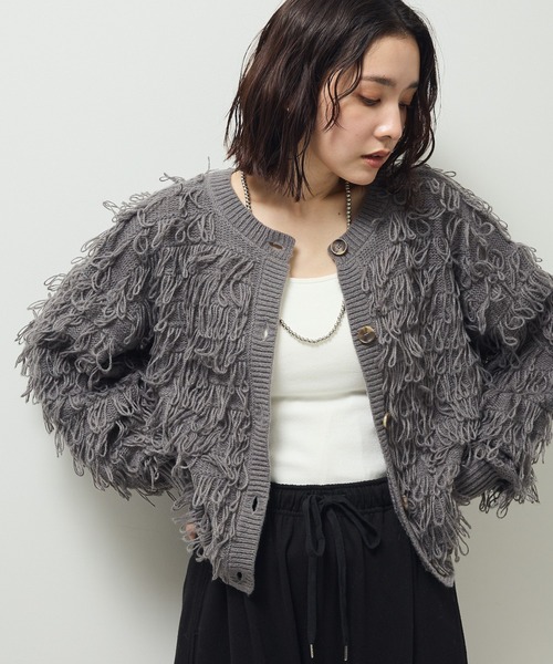 45R ふわふわループニットボレロ 45R ふわふわループニットボレロ 45R表情が豊かなニット: ｜45R