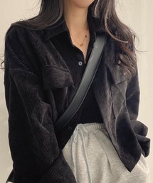 SHOUYO（ショウヨウ）の「コーデュロイショート丈シャツジャケット／ブラック・ブラウン（その他アウター）」