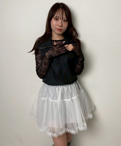 Narcissus(ナルシス)の「レースロングスリーブトップス シアートップス(Tシャツ/カットソー・レディース・ブラック/ホワイト・FREE)」の19枚目の写真