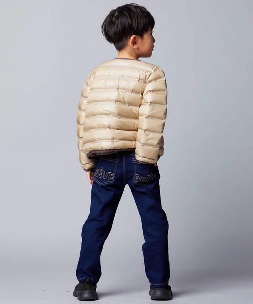 BeBe（ベベ）の「パイピング配色タフタライトダウンブルゾン（ダウンジャケット/コート・キッズ・ベージュ/ブラック・100cm/120cm/90cm/110cm/130cm/140cm/150cm）」の4枚目の写真