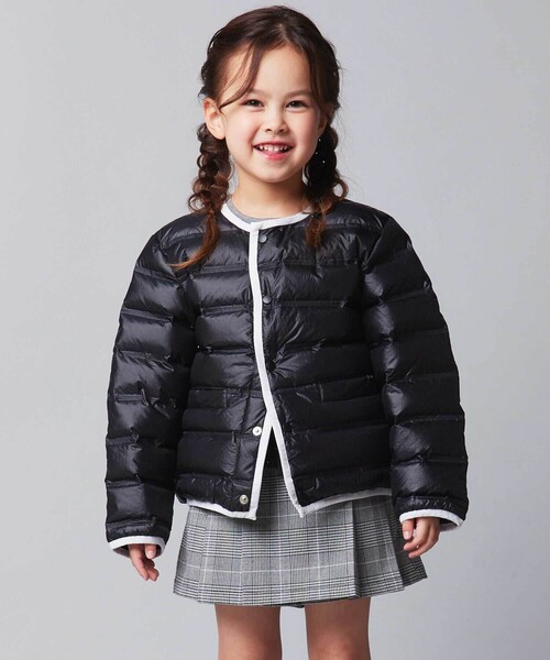 BeBe（ベベ）の「パイピング配色タフタライトダウンブルゾン（ダウンジャケット/コート・キッズ・ベージュ/ブラック・100cm/120cm/90cm/110cm/130cm/140cm/150cm）」の7枚目の写真