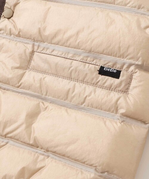 BeBe（ベベ）の「パイピング配色タフタライトダウンブルゾン（ダウンジャケット/コート・キッズ・ベージュ/ブラック・100cm/120cm/90cm/110cm/130cm/140cm/150cm）」の14枚目の写真