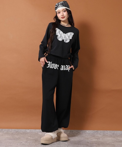 ANAP（アナップ）の「I LOVE anap プリント スウェット パンツ（スウェットパンツ・レディース・ブラック/グレー/ライトイエロー・F）」の7枚目の写真