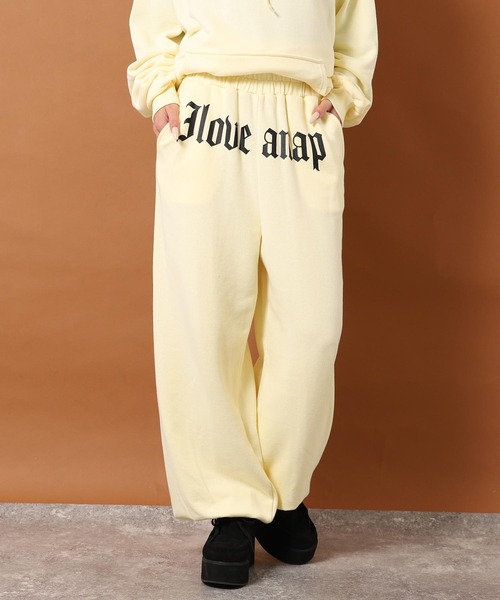 ANAP（アナップ）の「I LOVE anap プリント スウェット パンツ（スウェットパンツ・レディース・ブラック/グレー/ライトイエロー・F）」の14枚目の写真