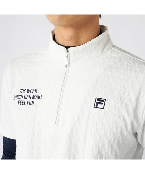 FILA GOLF(フィラゴルフ )の「FILA GOLF フィラゴルフ ゴルフウェア ワンポイント ロゴ 吸汗速乾 UVカット ハーフジップ ハイネック 半袖シャツ インナー セットアイテム(その他トップス・メンズ・ネイビー/ホワイト/ブラック・L/M/3L/LL)」の7枚目の写真