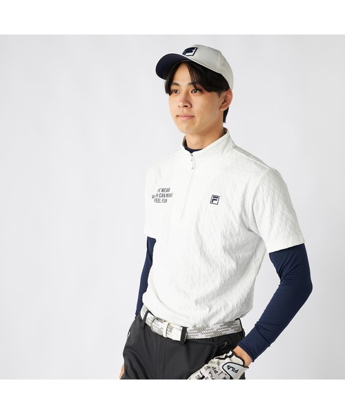 FILA GOLF(フィラゴルフ )の「FILA GOLF フィラゴルフ ゴルフウェア ワンポイント ロゴ 吸汗速乾 UVカット ハーフジップ ハイネック 半袖シャツ インナー セットアイテム(その他トップス・メンズ・ネイビー/ホワイト/ブラック・L/M/3L/LL)」の13枚目の写真