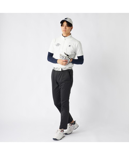 FILA GOLF(フィラゴルフ )の「FILA GOLF フィラゴルフ ゴルフウェア ワンポイント ロゴ 吸汗速乾 UVカット ハーフジップ ハイネック 半袖シャツ インナー セットアイテム(その他トップス・メンズ・ネイビー/ホワイト/ブラック・L/M/3L/LL)」の14枚目の写真
