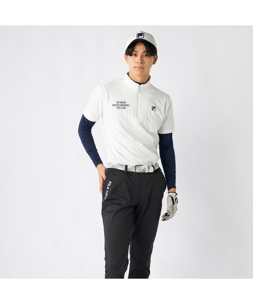 FILA GOLF(フィラゴルフ )の「FILA GOLF フィラゴルフ ゴルフウェア ワンポイント ロゴ 吸汗速乾 UVカット ハーフジップ ハイネック 半袖シャツ インナー セットアイテム(その他トップス・メンズ・ネイビー/ホワイト/ブラック・L/M/3L/LL)」の16枚目の写真