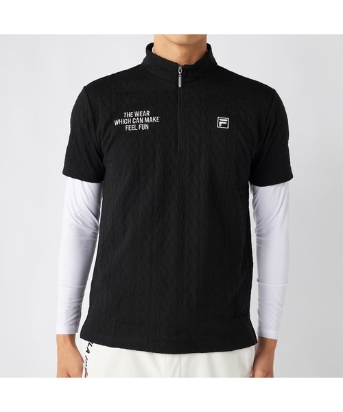 FILA GOLF(フィラゴルフ )の「FILA GOLF フィラゴルフ ゴルフウェア ワンポイント ロゴ 吸汗速乾 UVカット ハーフジップ ハイネック 半袖シャツ インナー セットアイテム(その他トップス・メンズ・ネイビー/ホワイト/ブラック・L/M/3L/LL)」の17枚目の写真