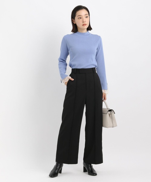 Andemiu（アンデミュウ）の「ソデレースニット603820（ニット/セーター・レディース・アイボリー/ブラック/ブルー/ブラウン/ライトグレー・FREE）」の18枚目の写真