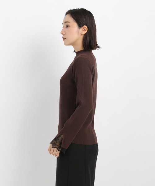 Andemiu（アンデミュウ）の「ソデレースニット603820（ニット/セーター・レディース・アイボリー/ブラック/ブルー/ブラウン/ライトグレー・FREE）」の15枚目の写真