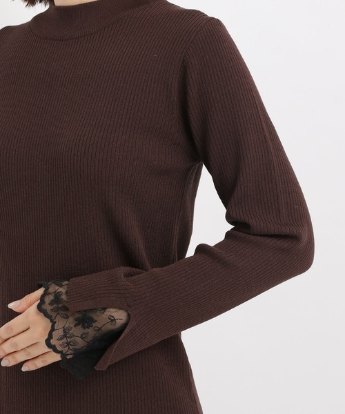 Andemiu（アンデミュウ）の「ソデレースニット603820（ニット/セーター・レディース・アイボリー/ブラック/ブルー/ブラウン/ライトグレー・FREE）」の11枚目の写真