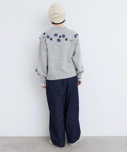 l'atelier du savon(アトリエドサボン)の「くるくるお花の 求心みたいなニットプルオーバー(ニット/セーター・レディース・レッド/チャコールグレー/グレー・FREE)」の18枚目の写真