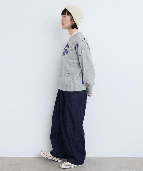 l'atelier du savon(アトリエドサボン)の「くるくるお花の 求心みたいなニットプルオーバー(ニット/セーター・レディース・レッド/チャコールグレー/グレー・FREE)」の19枚目の写真