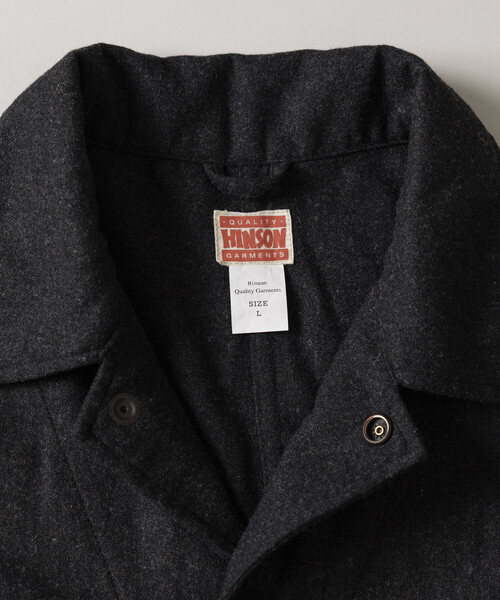 HINSON(ヒンソン)の「HINSON/ヒンソン ウールハンティングジャケット/カバーオール/リラックスフィット/【セットアップ対応】(ブルゾン・メンズ・チャコールグレー/ブラック・MEDIUM/LARGE)」の5枚目の写真
