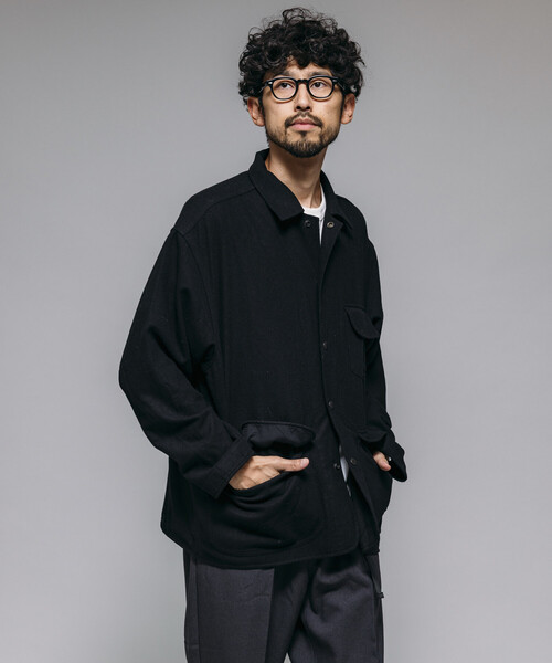 DELUXE ハンティング ジャケット カバーオール ブルゾン ロゴ ブラック DELUXE ハンティング ジャケット カバーオール ブルゾン ロゴ ブラック