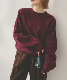 スピックアンドスパン　カシミヤエンブロイダリーニット　HOPE刺繍　レッド Spick & Span｜スピック アンド スパンのトップス（レッド/赤色