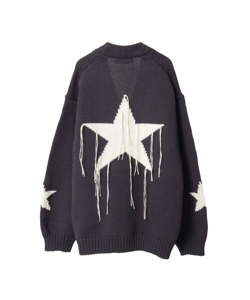 STAR☆ FRINGE KNIT CARDIGAN 【公式通販】