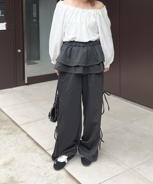 frunco（フランコ）の「スカートレイヤー風スエットパンツ（その他パンツ・レディース・ブラック/グレー/ホワイト/ブラウン・FREE）」の16枚目の写真