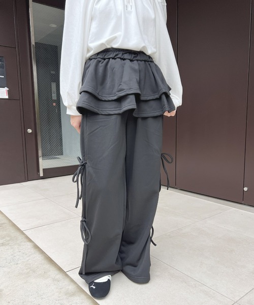 frunco（フランコ）の「スカートレイヤー風スエットパンツ（その他パンツ・レディース・ブラック/グレー/ホワイト/ブラウン・FREE）」の17枚目の写真