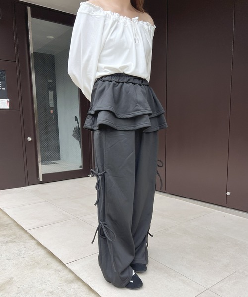 frunco（フランコ）の「スカートレイヤー風スエットパンツ（その他パンツ・レディース・ブラック/グレー/ホワイト/ブラウン・FREE）」の18枚目の写真