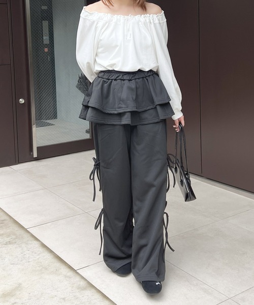 frunco（フランコ）の「スカートレイヤー風スエットパンツ（その他パンツ・レディース・ブラック/グレー/ホワイト/ブラウン・FREE）」の19枚目の写真